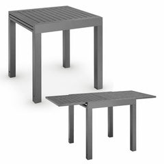Tuintafel Laki – uitschuifbaar, aluminium, 70x70 cm