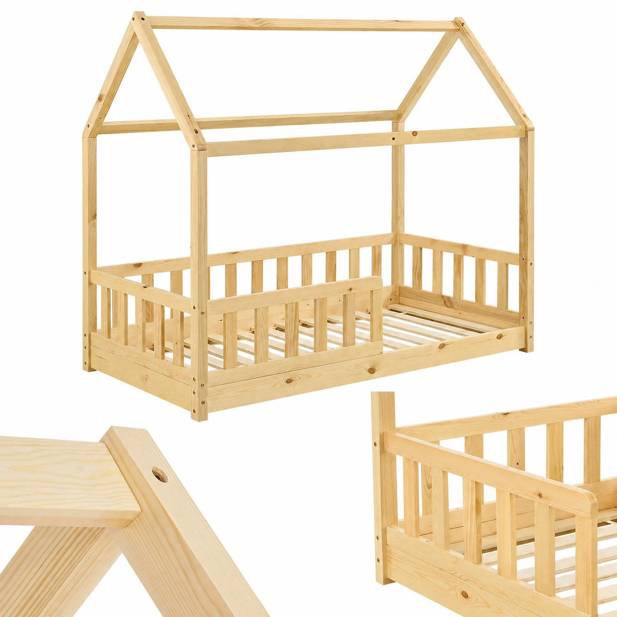 Kinderbed Marli 80x160 cm – huisbed met uitvalbeveiliging