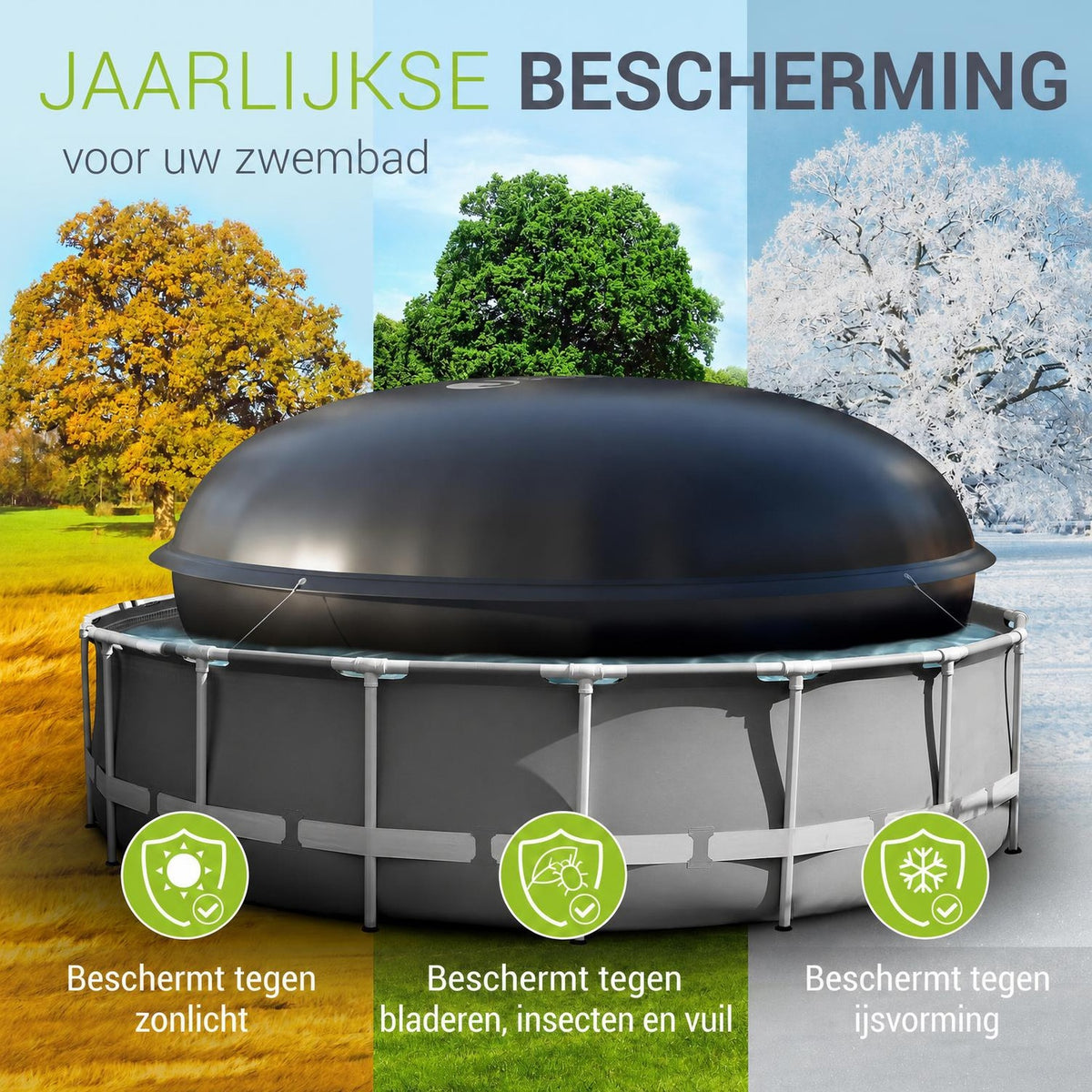 Opblaasbaar zwembadkussen – winterafdekking, meerdere maten
