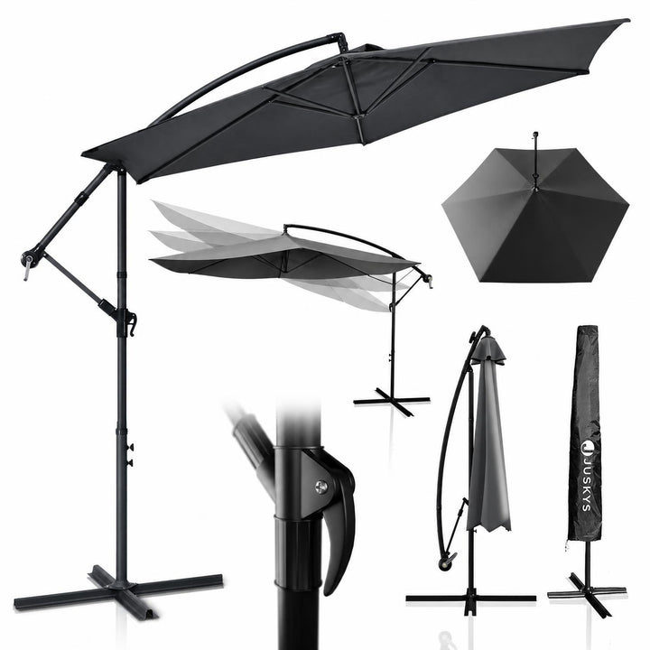 Zweefparasol Brazil – 300 cm, met slinger, voet en hoes