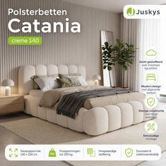 Gestoffeerd bed Catania 180x200 cm – bouclé met lattenbodem