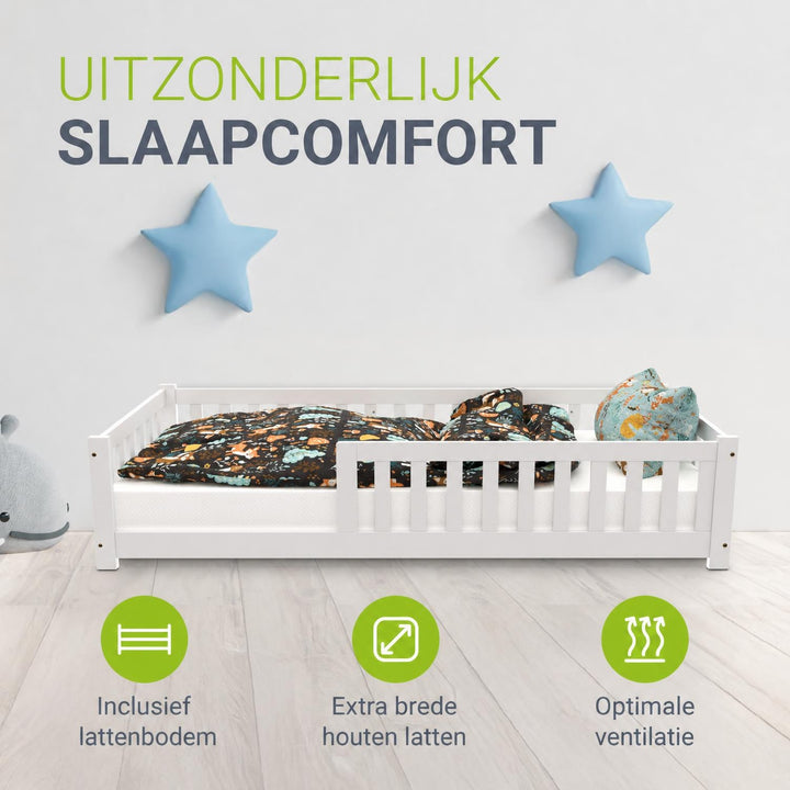 Kinderbed Naya 80x160 cm – vloerbed met uitvalbeveiliging