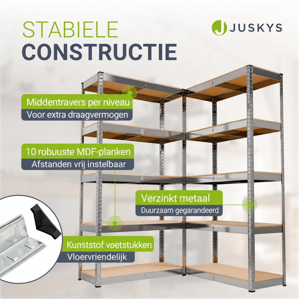 Metalen stellingkast Basic 180x90x40 cm – set van 2 tot 8
