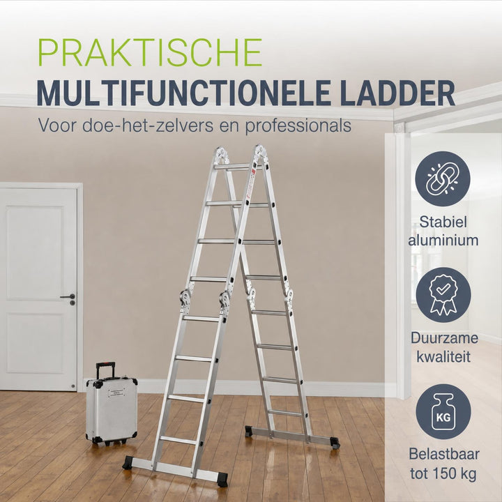 Aluminium multifunctionele ladder – 3,6 m, vrijstaand of leunend