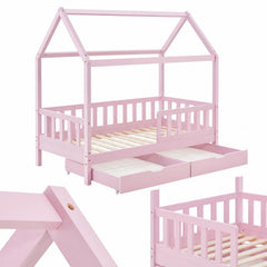 Kinderbed Marli 80x160 cm met bedlade – huisbed, wit