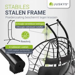Dubbele hangstoel Aria van wicker – incl. standaard, 2 personen