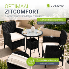Wicker tuinset Bayamo – balkonset met tafel en 2 stoelen