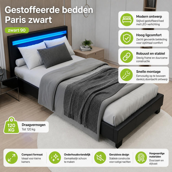 Gestoffeerd bed Paris