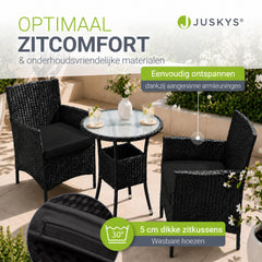 Wicker tuinset Bayamo – balkonset met tafel en 2 stoelen
