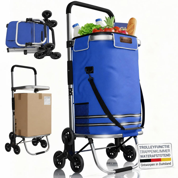 Boodschappentrolley met trapwielen – 56 liter, tot 30 kg