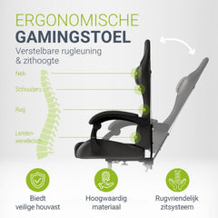 Gamestoel HyperSeat – kunstleer, verstelbare rugleuning, 120 kg