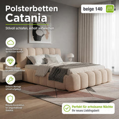 Gestoffeerd bed Catania 180x200 cm – bouclé met lattenbodem