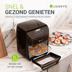 Airfryer 12 liter – 10 programma's, touchbediening, 25-200 °C