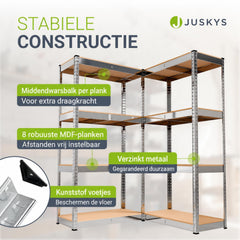Metalen stellingkast Easy set van 2 – 160x80x40 cm, 8 planken