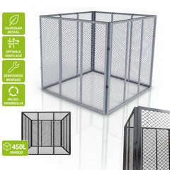 Metalen compostbak – 450 of 800 liter, voor tuin- en keukenafval