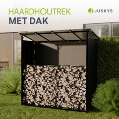 Haardhoutrek met dak – 185x70x185 cm, 2,4 m³ opslag