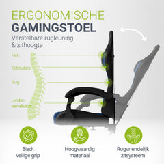 Gamestoel HyperSeat – kunstleer, verstelbare rugleuning, 120 kg