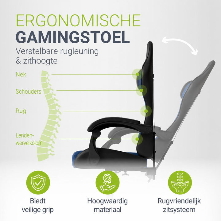 Gamestoel HyperSeat – kunstleer, verstelbare rugleuning, 120 kg