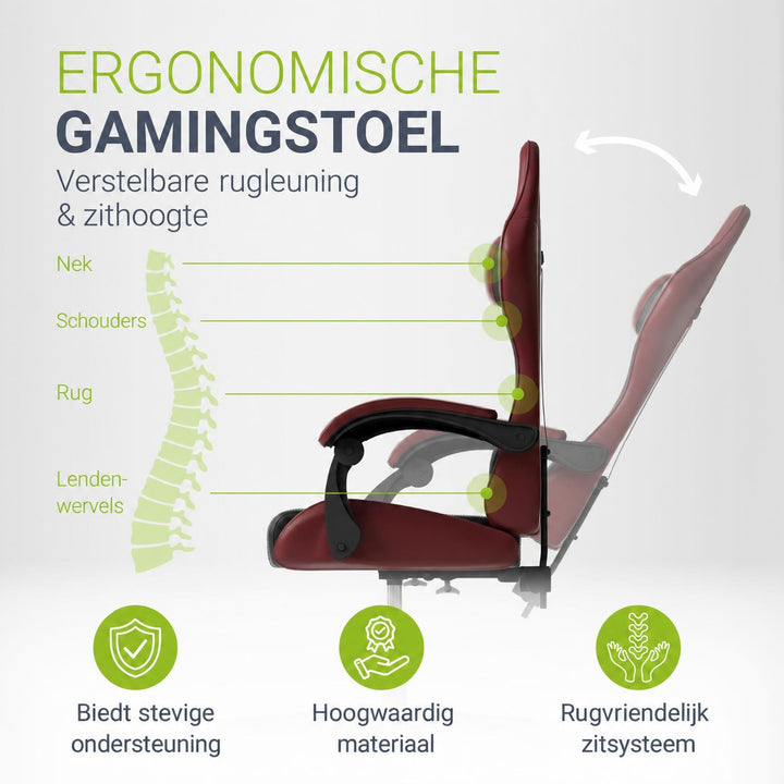Gamestoel HyperSeat – kunstleer, verstelbare rugleuning, 120 kg