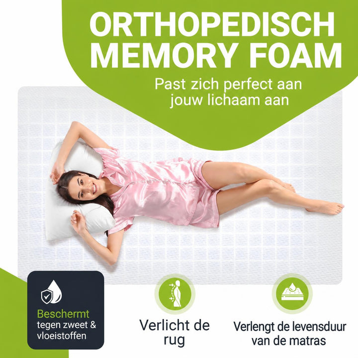 Orthopedische matrastopper traagschuim – 7 zones, wasbare hoes
