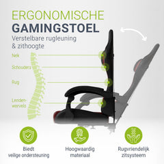 Gamestoel HyperSeat – kunstleer, verstelbare rugleuning, 120 kg
