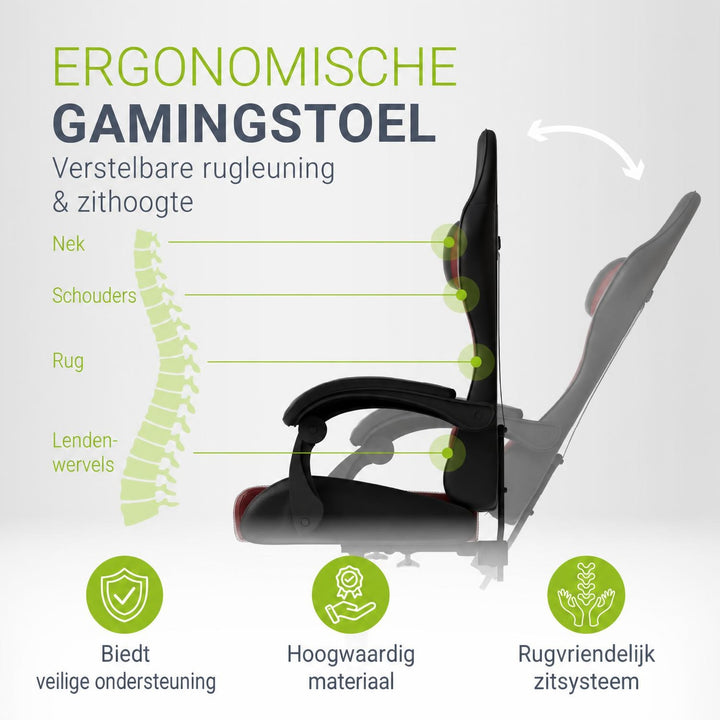 Gamestoel HyperSeat – kunstleer, verstelbare rugleuning, 120 kg