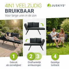 Wicker tuinbank Calvia – 2-in-1 bank en ligbed, 2-3 personen
