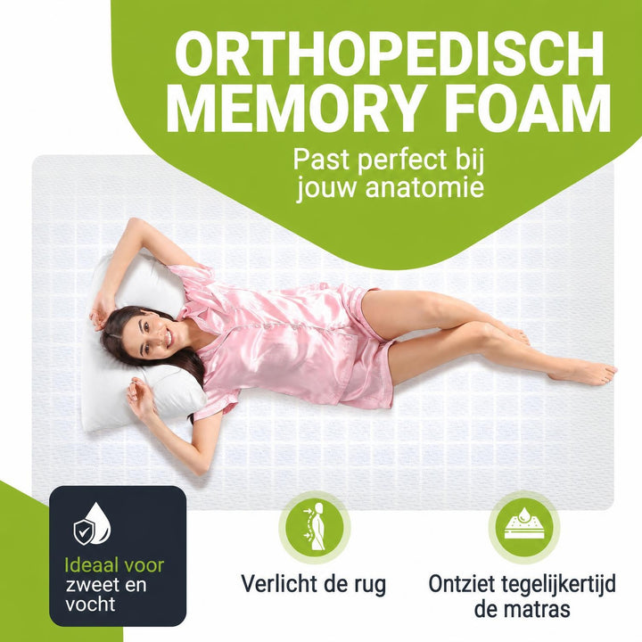 Orthopedische matrastopper traagschuim – 7 zones, wasbare hoes