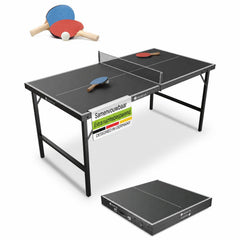 Mini tafeltennistafel Flexi – 152x71 cm, inklapbaar, met net