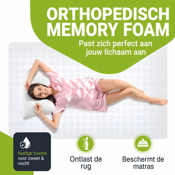Orthopedische matrastopper traagschuim – 7 zones, wasbare hoes