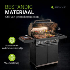 Gasbarbecue Savannah – 4 branders, zijbrander en zijtafels
