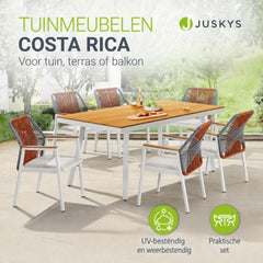 Tuinset Costa Rica – 6 personen, eettafel met 6 stoelen