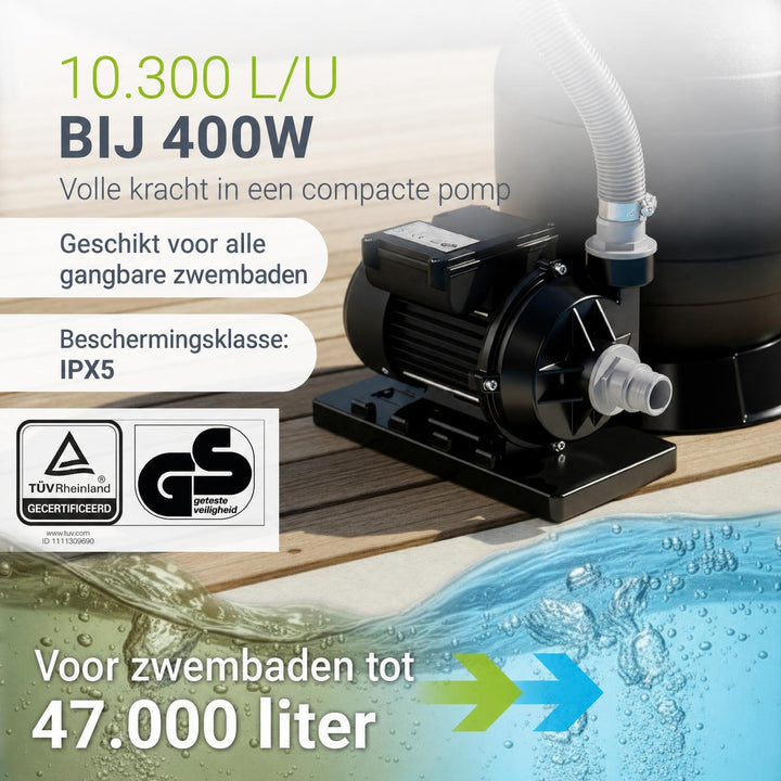 Zandfiltersysteem voor zwembaden tot 47m³
