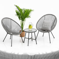 Balkonset Ostana – 3-delig, tafel en 2 loungestoelen