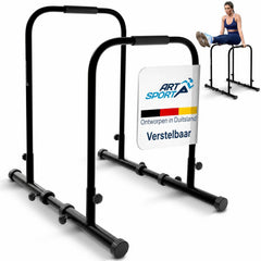 Dipstation verstelbaar – staal, met antislip handgrepen