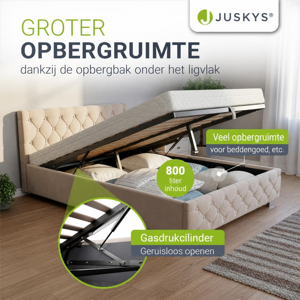 Gestoffeerd bed Nizza 120x200 cm – fluweel met LED en bedlade