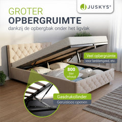 Gestoffeerd bed Nizza 120x200 cm – fluweel met LED en bedlade