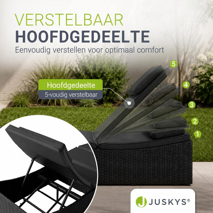 Ligbed Lamia – inklapbaar wicker, verstelbaar hoofdeind