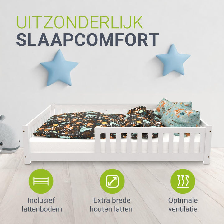 Kinderbed Naya 80x160 cm – vloerbed met uitvalbeveiliging