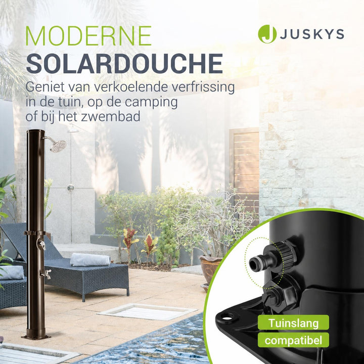 Zonnedouche Victoria 20 liter – zwenkbare regendouchekop, zwart