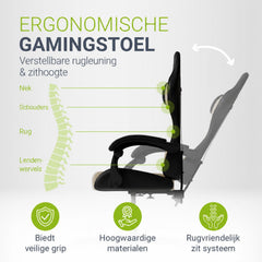 Gamestoel HyperSeat – kunstleer, verstelbare rugleuning, 120 kg
