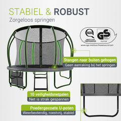 Trampoline SkyBounce – met veiligheidsnet en EasyAccess-ladder