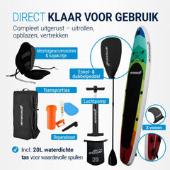 Supboard Beach Rocker – opblaasbaar met kajakzitting, tot 150 kg