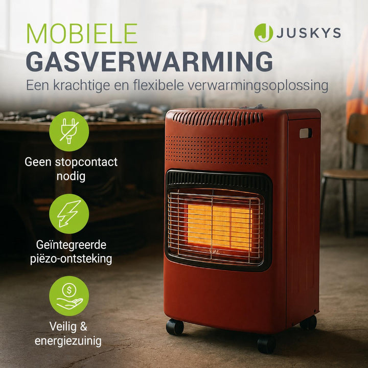 Gaskachel GS42US – 4200 W, 3 standen, keramische branders