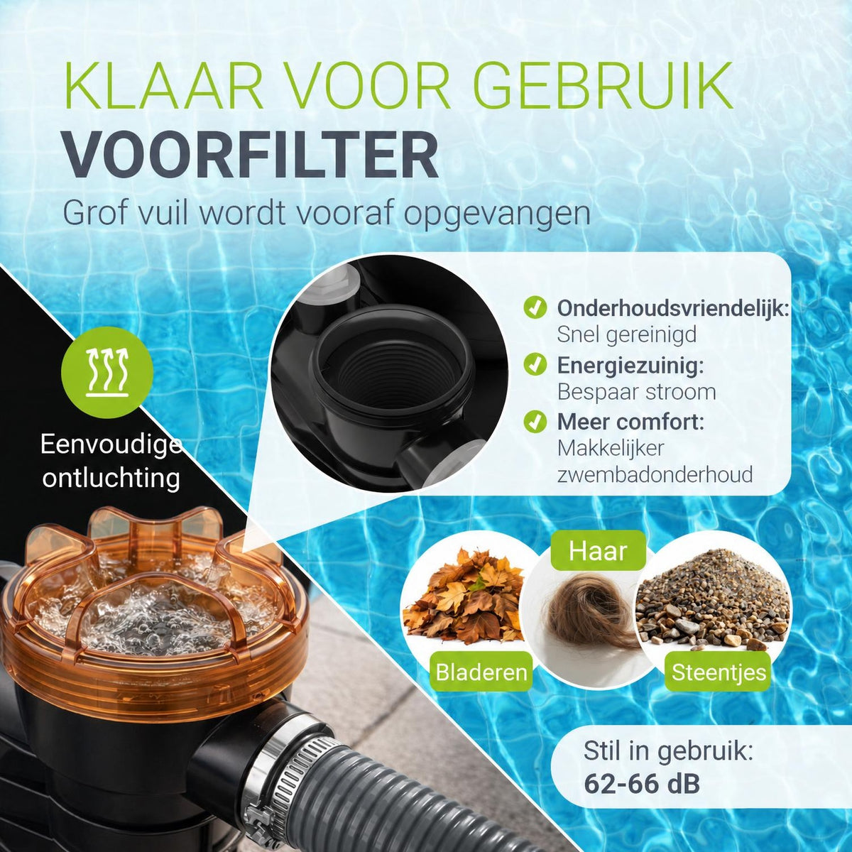 Zandfilterpomp voor zwembaden tot 47 m³