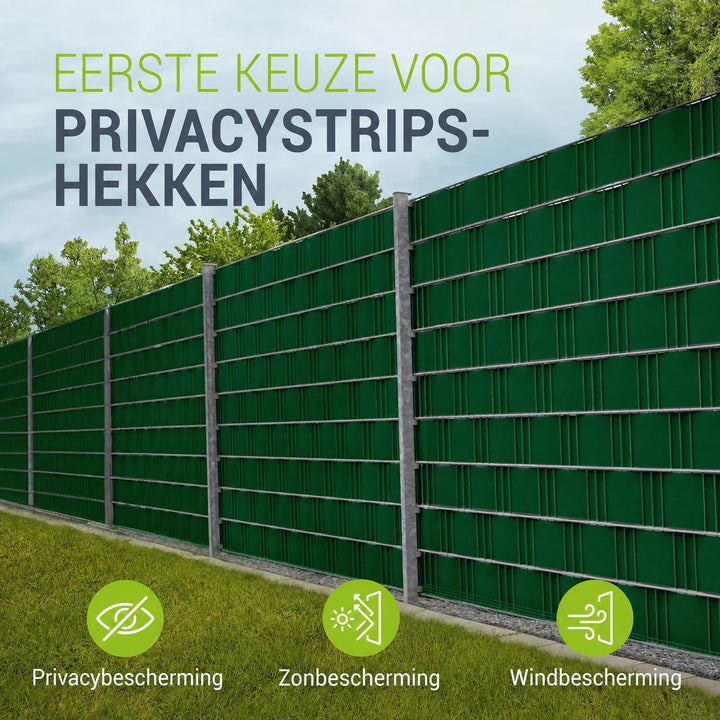 Privacystroken van PVC – antraciet, incl. 30 clips