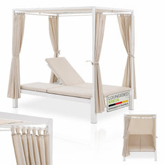 Dubbel loungebed Kreta – 2 personen, 140x200 cm, met dak