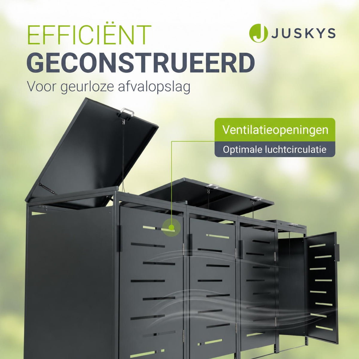 Metalen containerombouw Arel – voor 2 containers, afsluitbaar