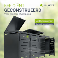 Metalen containerombouw Arel – voor 2 containers, afsluitbaar