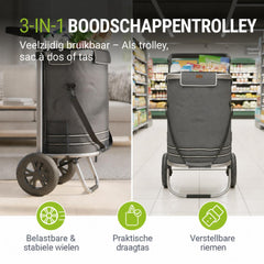 Boodschappentrolley 3-in-1 – 56 liter, draagvermogen 30 kg